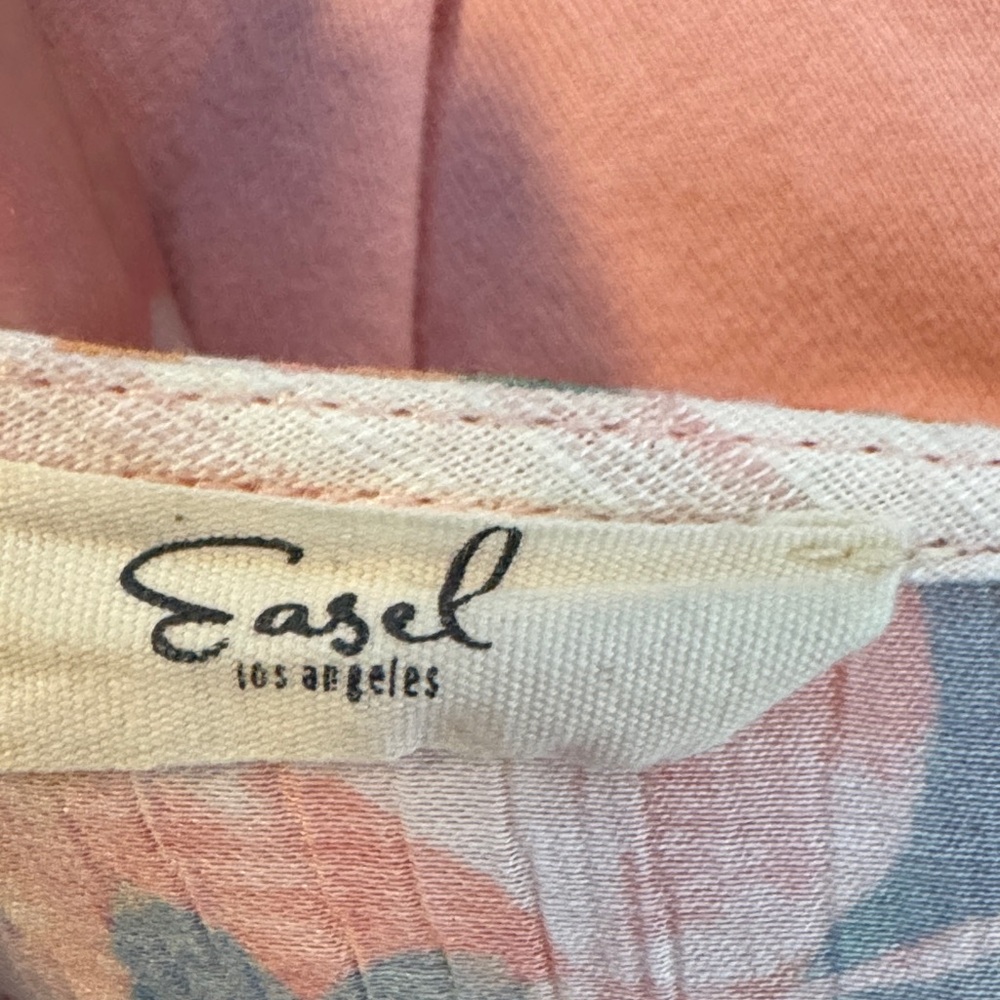 Easel Oversized Patchwork Button-Up Blouse - image 2